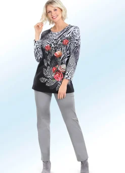 Sale KLAUS MODELLE MADE IN GERMANY Soft-Stretch-Hose in bequemer Schlupfform MITTELGRAU