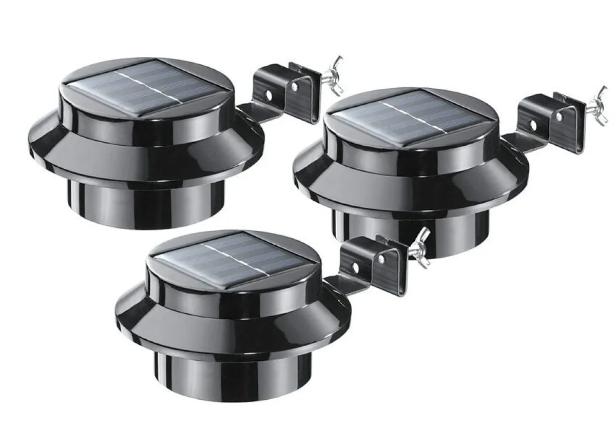 Hot BADER Solar-Dachrinnenleuchte, 3er-Set SCHWARZ