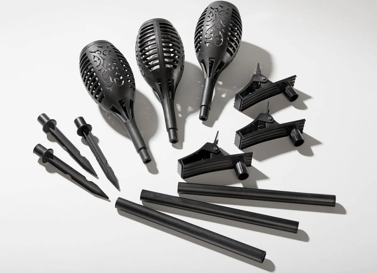 Sale BADER Solar-Fackel, 3er-Set, zum Klemmen oder Stecken SCHWARZ