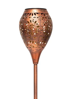 BADER Solar-Gartenfackel, 2er-Set bronze