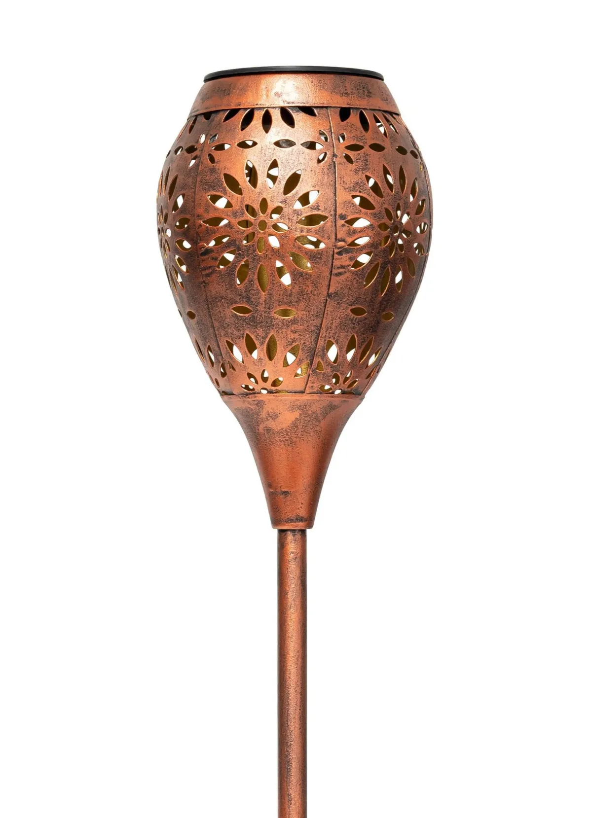 BADER Solar-Gartenfackel, 2er-Set bronze