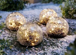 Outlet BADER Solar-LED-Kugeln, 4er-Set GOLD