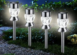 Sale BADER Solarleuchte, 4er-Set CHROM