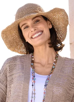 Clearance BADER Sommerlicher Damen-Hut aus Papierstroh mit Zierkordel CAMEL