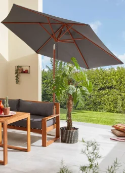 Clearance BADER Sonnenschirm aus Hartholz GRAU