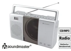 Hot SOUNDMASTER CD-Kofferradio RCD1185 SILBERFARBEN