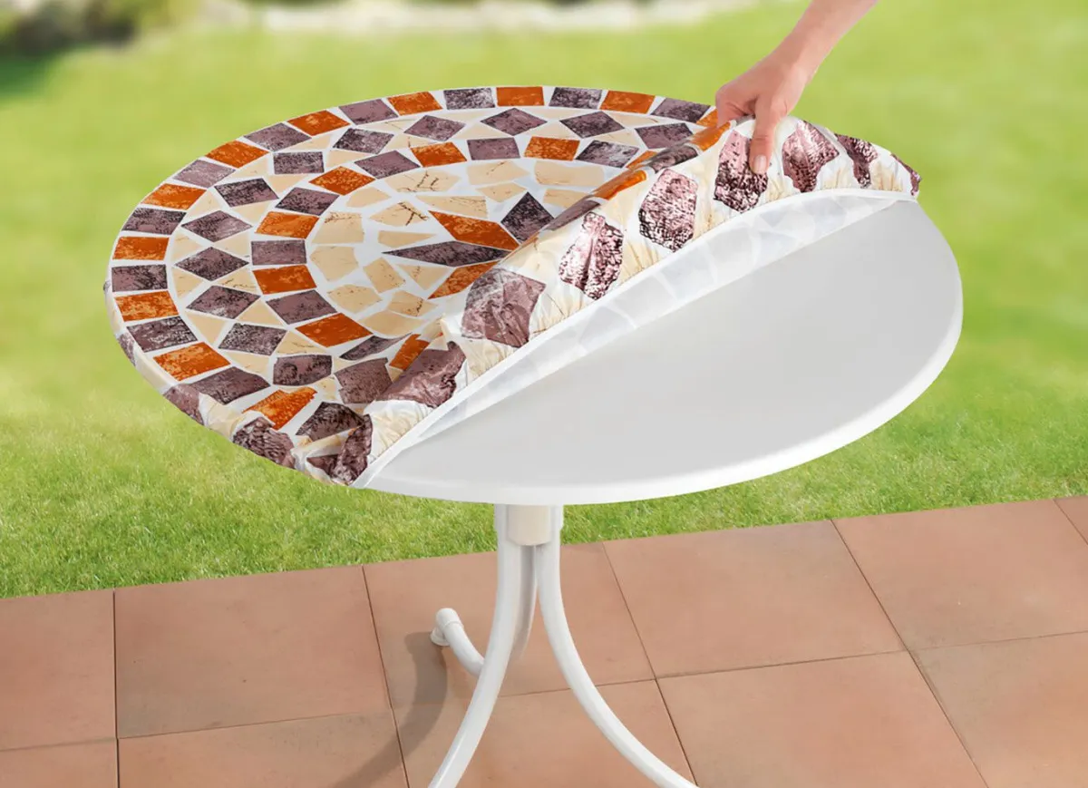 Best BADER Spann-Tischdecke mit mediterranem Dessin MULTICOLOR