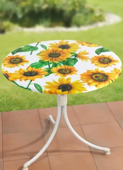 BADER Spann-Tischdecke mit Sonnenblumen-Dessin MULTICOLOR