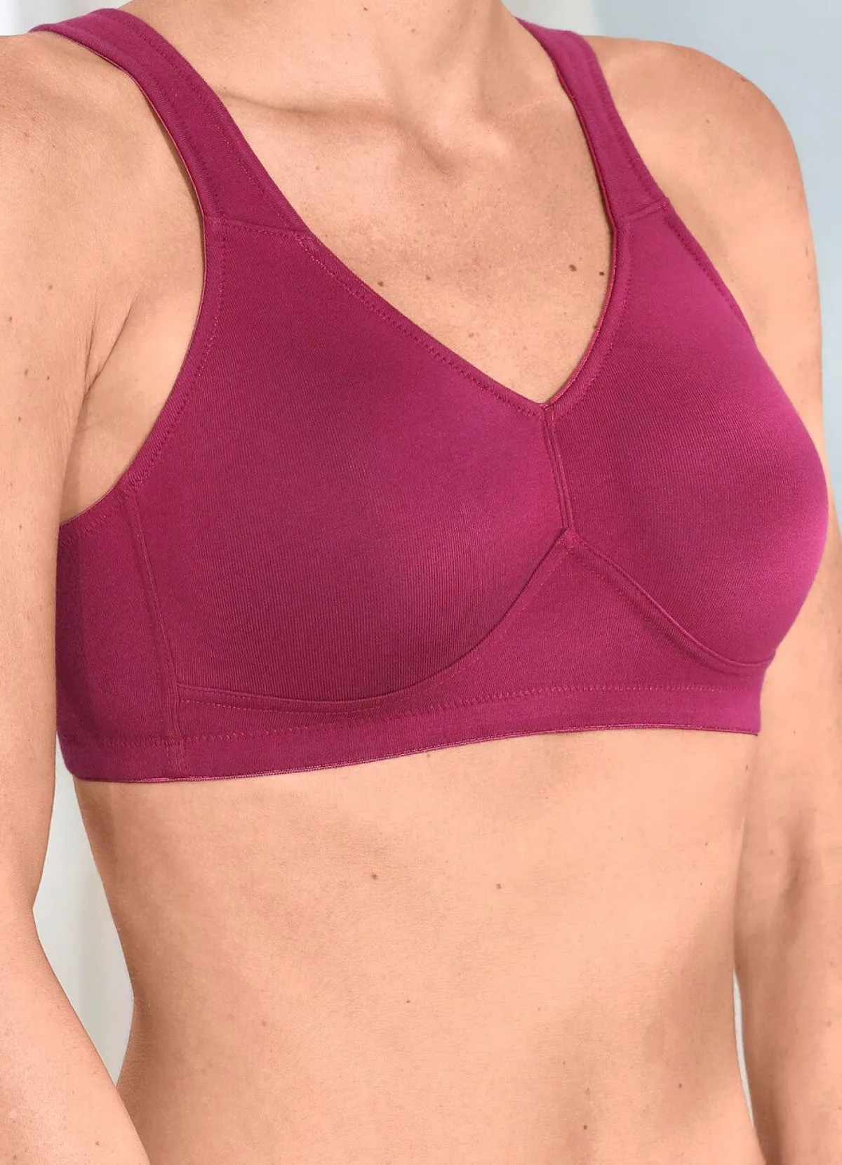 New BADER Speidel Zweierpack BH mit vorgeformten Cups 1X BORDEAUX, 1X WEISS
