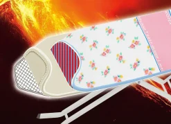Best BADER Spezial-Bügelbrettbezug mit Gleitbeschichtung WEISS-ROSA