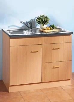 BADER Spülen-Unterschrank, 1-türig BUCHE