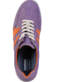 New BADER Sportliche Damen-Schnürschuhe, Weite H, mit herausnehmbarem Fußbett LILA-ORANGE