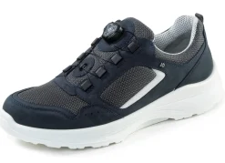 New BADER Sportliche Herren-Slipper, Weite H, mit herausnehmbares Fußbett BLAU-GRAU