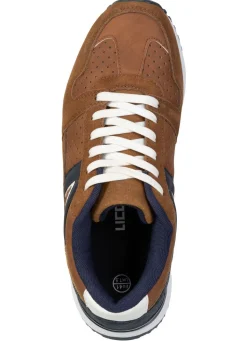 Hot BADER Sportliche Herren-Sneaker, mit herausnehmbarem Fußbett COGNAC-MARINE