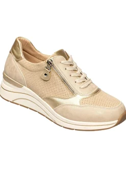 Outlet BADER Sportlicher Komfort-Keil-Sneaker CREME-GOLD