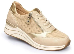 Outlet BADER Sportlicher Komfort-Keil-Sneaker CREME-GOLD