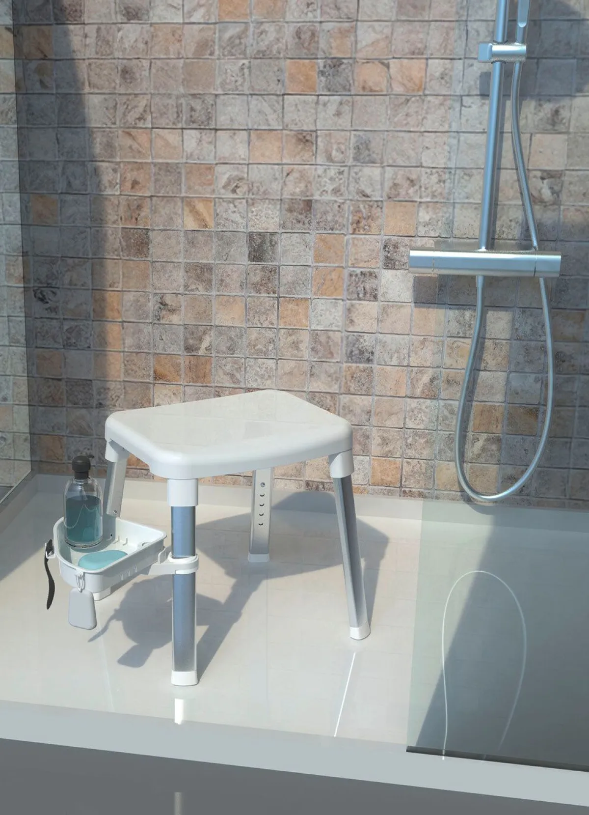 BADER Stabiler Dusch-und Badehocker WEISS