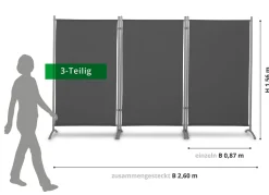 Sale BADER Standfeste Stellwand, 3-teilig anthrazit