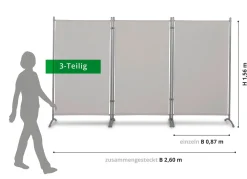 Best BADER Standfeste Stellwand, 3-teilig lichtgrau