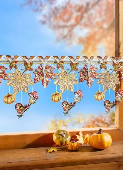 PLAUENER SPITZE Stangendeko Herbstblätter aus echter BUNT