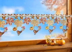 PLAUENER SPITZE Stangendeko Herbstblätter aus echter BUNT