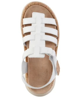 Clearance BADER Stegspangen-Sandale mit Kork-Besätzen WEISS