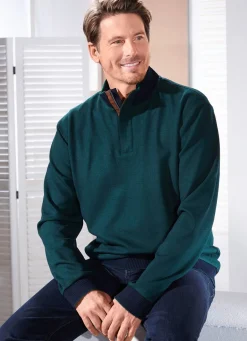 Sale BADER Stehkragen-Shirt in 3 Farben GRÜN-MARINE