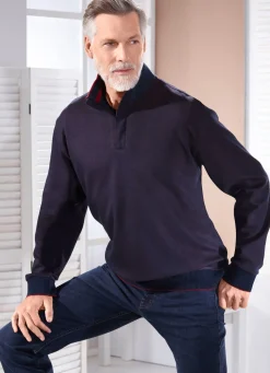 Discount BADER Stehkragen-Shirt in 3 Farben MARINE-BORDEAUX