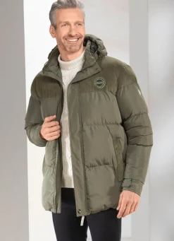 Discount BADER Steppjacke mit Cordbesatz OLIV