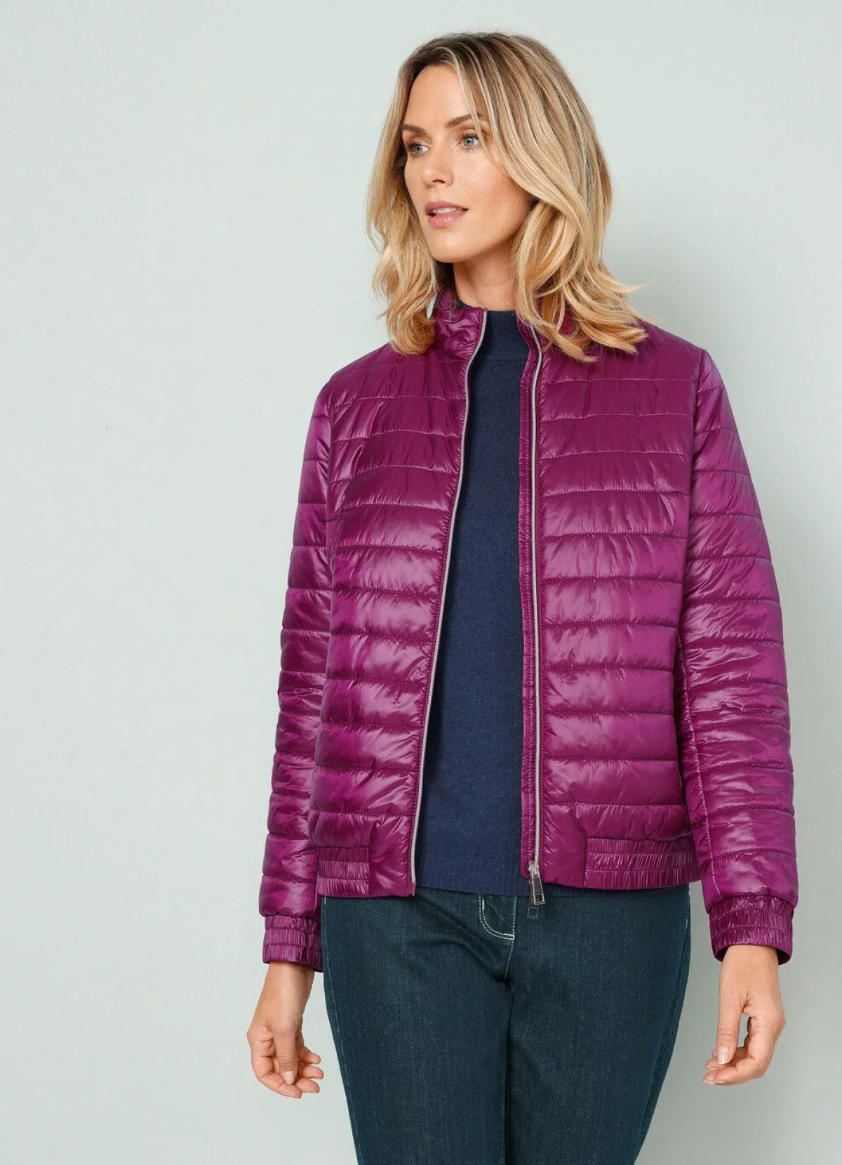 Discount BADER Steppjacke mit Reißverschlusstaschen MAGENTA