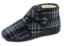Sale BADER Stiefelette aus kariertem Textilmaterial BLAU