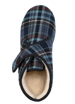 Sale BADER Stiefelette aus kariertem Textilmaterial BLAU