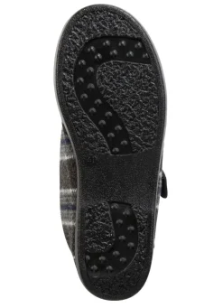 New BADER Stiefelette aus kariertem Textilmaterial ANTHRAZIT