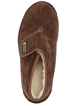 Discount BADER Stiefelette aus Veloursmaterial mit Klettverschluss BRAUN