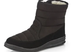 New BADER Stiefelette aus weichem, gestepptem Nubukmaterial SCHWARZ