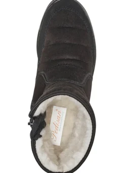 New BADER Stiefelette aus weichem, gestepptem Nubukmaterial SCHWARZ