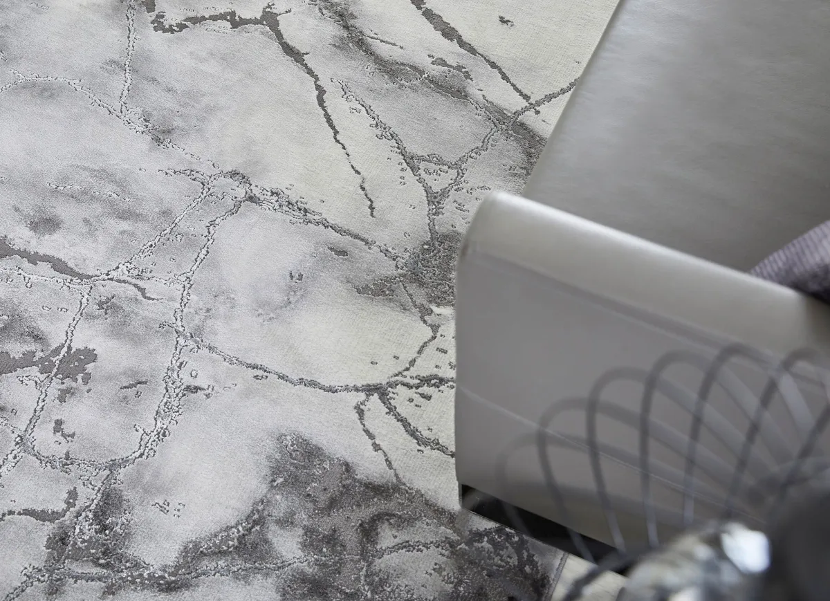 Discount BADER Stilsichere Brücken und Teppiche mit Marmormotiv grau