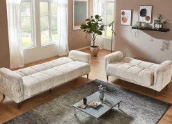 Outlet BADER Stilsichere Polstermöbel mit Bettfunktion creme