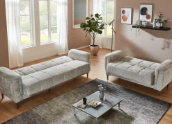 Outlet BADER Stilsichere Polstermöbel mit Bettfunktion silber