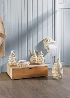 Sale BADER Stilvolle Badezimmer-Accessoires aus Keramik CREME-BRAUN