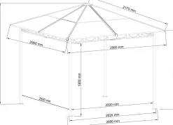 Online BADER Stilvoller Hardtop-Pavillon ANTHRAZIT