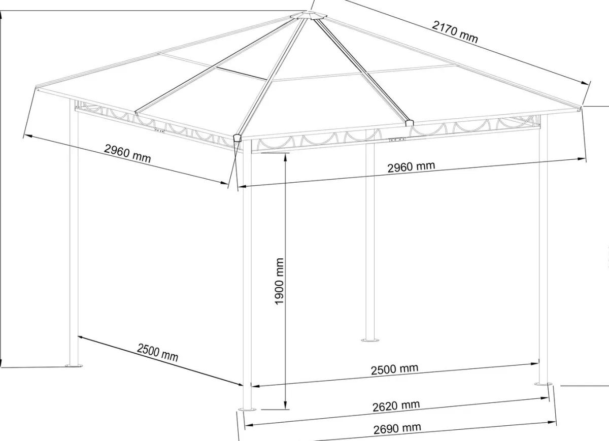 Online BADER Stilvoller Hardtop-Pavillon ANTHRAZIT