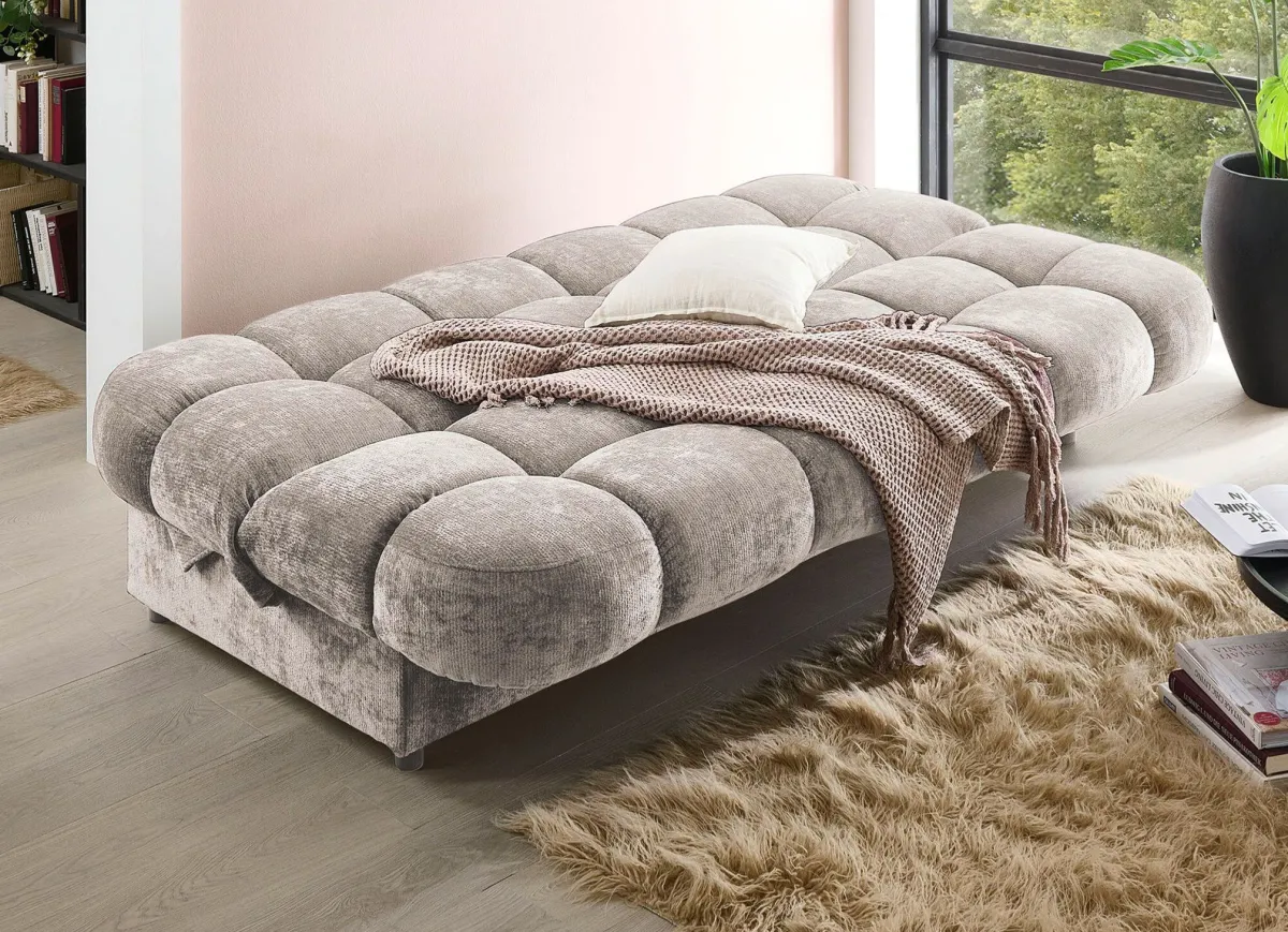 Clearance BADER Stilvolles Schlafsofa mit Bettkasten grau