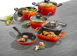 Hot STONELINE ® Kochtopf-Set, 15-teilig ORANGE