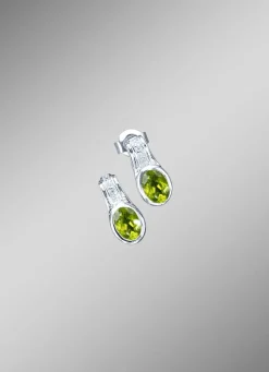 New BADER Strahlende Ohrstecker mit echt Peridot und synth. Zirkonia
