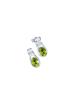 New BADER Strahlende Ohrstecker mit echt Peridot und synth. Zirkonia