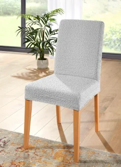 Best BADER Strapazierfähiger Stretch-Stuhlbezug, bi-elastisch SILBER