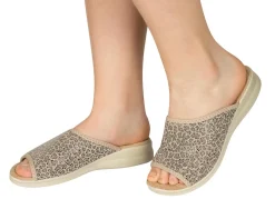 Discount BADER Stretch Sommerschuhe wahlweise als Pantolette oder Sandalette BEIGE-LEO