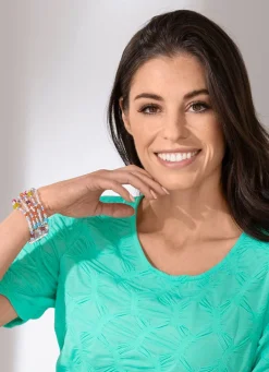 New BADER Stretch-Armband mit Süßwasser-Zuchpterlen MULTICOLOR