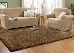 Discount BADER Stretchbezüge mit Fleckschutz CAMEL